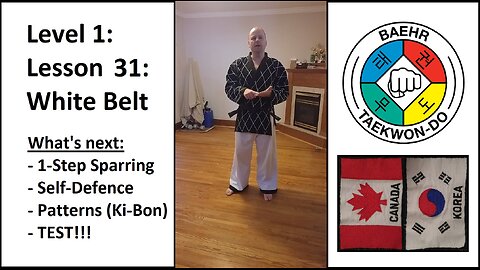 Baehr Taekwondo: 01-31: White Belt - Step Sparring, Self-Defence, and Pattern Overview