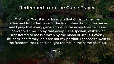 Redeemed from the Curse Prayer (Prayer for Breaking Generational Curses)