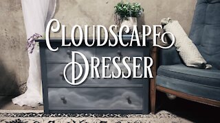 Cloudscape Dresser With Anaglypta Wallpaper Side Accents | Elegant Upgrades