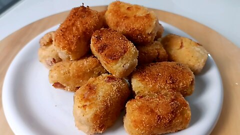 How to make potato croquettes stuffed with bacon