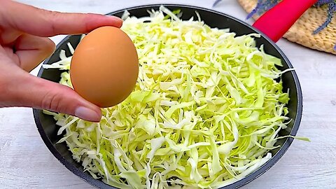 Cabbage with egg tastes better than meat! A healthy, quick, easy and very tasty recipe!