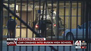 1 taken to hospital after car crashes into Ruskin High School