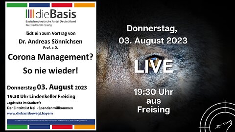 🔥♦️ LIVE I Freising - Vortrag Prof. Dr. Andreas Sönnichsen