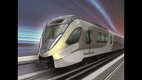 One of the express trains in the State of Qatar specially for the 2022 World Cup⚽️🚄🚄
