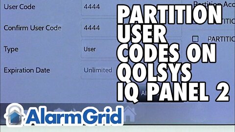 IQ Panel 2 Plus: Assigning User Codes to Partitions