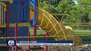 Playground equipment vandalized at Quandt Park