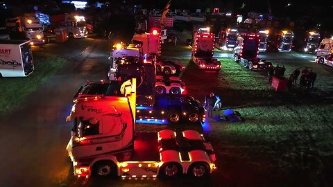 Hertfordshire Truck Cruise Show 2023 At Night - Welsh Drones Trucking