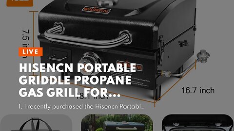 Hisencn Portable Griddle Propane Gas Grill for Outdoor, Camping, Tabletop, Kitchen, Tailgating,...
