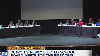 Detroit's newly elected school board meets for the first time