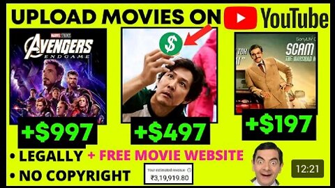 Earn $497 Per By Uploading MOVIES On YouTube | work from home | free | digital marketing website