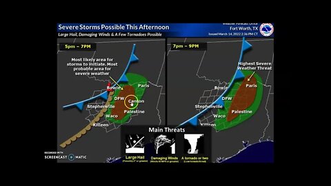 Severe Thunderstorms And Possible Hail And Tornadoes Hit Texas Today March 14th 2022!