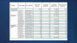 Local bed numbers at Southwest Florida Hospitals