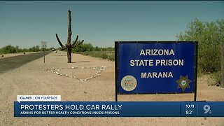 Protesters hold car rally for concern about safety in Arizona's prisons during pandemic