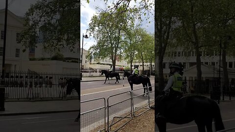 police on horseback taking the lead. King Charles birthday. Trooping the colours rehearsal May 2023