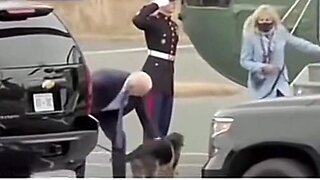 Joe Biden kicking dog + 'Commander' now removed from White House after biting again