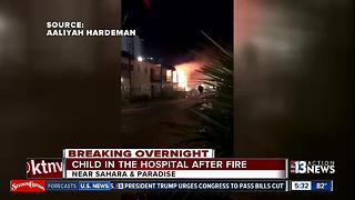 Child in hospital after fire near Las Vegas Strip