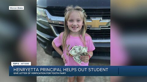 Henryetta principal writes to Tooth Fairy after student swallows tooth