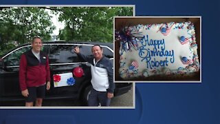 Former VFW Commander honored with car parade as a birthday surprise