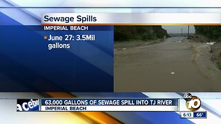 63,000 gallons of sewage spill into Tijuana River