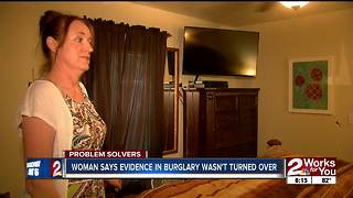 Woman says evidence in burglary wasn't turned over