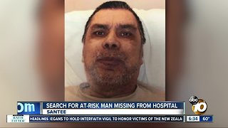 Authorities search for man missing from Santee hospital