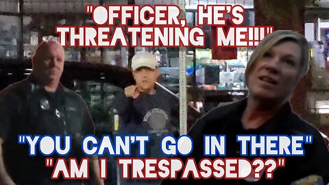 "He's THREATENING ME". Calls 911 3x's For Harassment. Trespass?? Unlawful Orders.