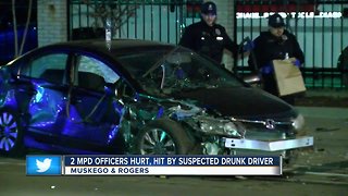 Two Milwaukee Police officers hurt after suspected drunk driver strikes squad car