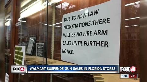 Walmart suspends gun sales in Florida stores temporarily