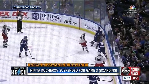 Tampa Bay Lightning forward Nikita Kucherov suspended for one game