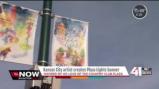 Kansas City artist creates Plaza Lights banner