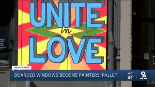 Boarded-up windows become canvases after BLM protests