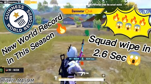 Fastest Squad Wipe Just 2.6 Sec🔥 Fastest 2.6 Sec Squad Wipe World Record In New Season😱