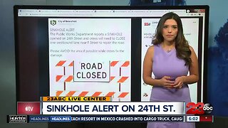 City of Bakersfield warns residents of sinkhole on 24th St.