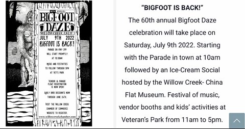 2022 Bigfoot Daze in Willow Creek
