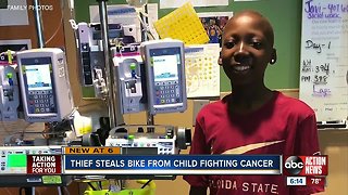 Family searching for stolen bike that belongs to 13-year-old battling cancer