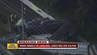 Officials confirm molten sulfur leak after train derails in Lakeland