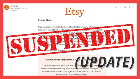 UPDATE: Suspended From Etsy