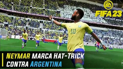 Neymar Marca Hat-Trick na FINAL da Copa do Mundo do Qatar - Brasil X Argentina, FIFA 23