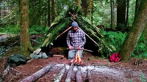 Solo Survival Shelter Vancouver Island Overnight