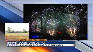 Preparing for Ford Fireworks in downtown Detroit