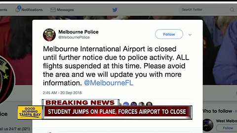 Orlando Melbourne International Airport on lockdown after student pilot tries to access jet