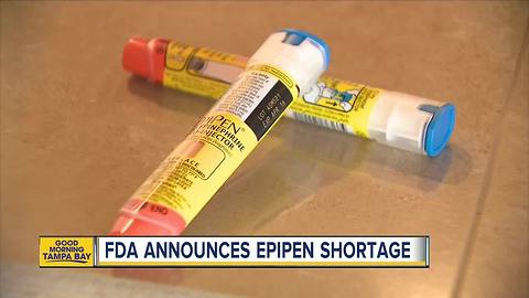 FDA announces Epipen shortage