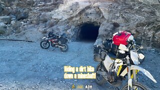 Riding a dirt bike down a mineshaft!