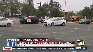 Pedestrian hit, killed in Vista hit-and-run crash