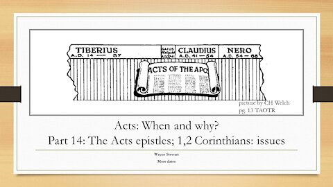 Acts - When and Why? - Part 14