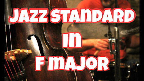 Jazz Standard Backing Track in F Major - ( As Long As I Live Chord Changes) Chord Changes on screen