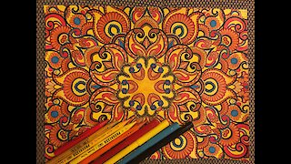 FLOWER MANDALA PATTERN | Coloring book for adults | Coloring TimeLapse Video