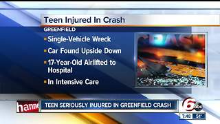 Teen injured in single-vehicle crash in Greenfield