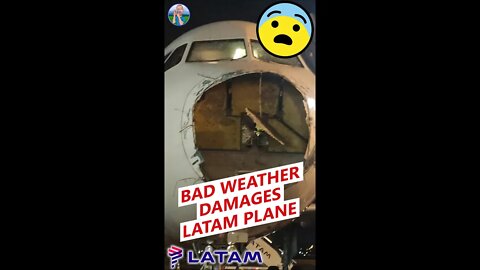 📹 Heavy storm damage to LATAM plane 🇵🇾
