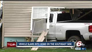 Truck slams into home on Indianapolis' southwest side